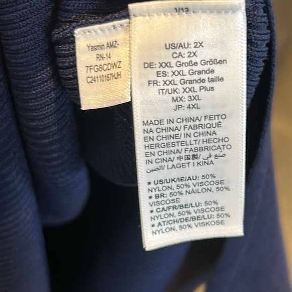 The Drop Yasmin Rib Midi Sweater Navy Tank Stretchy Slit Dress NWT Size 2X - Picture 7 of 13